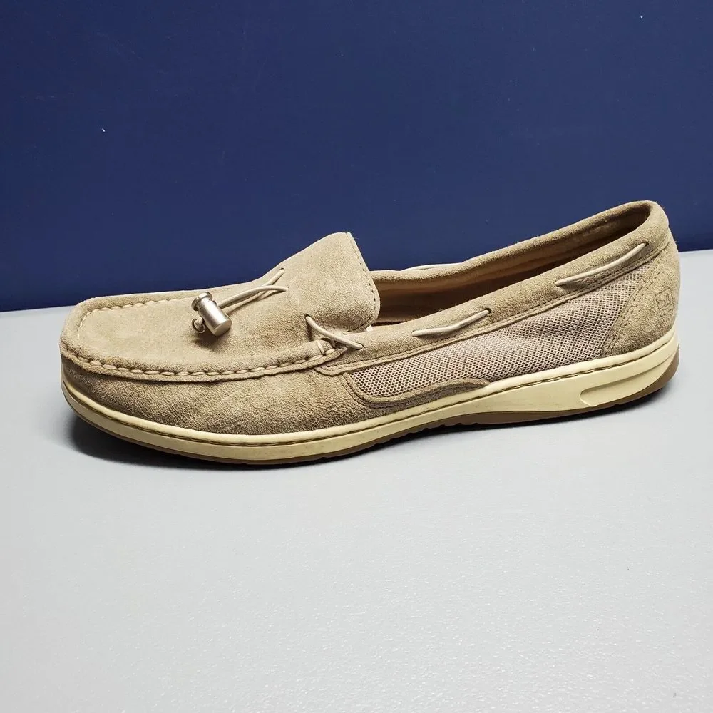SPERRY Top Spider Nautical Boat Shoes Womens Size 10 Gray‎ Suede Slip On 9453333
